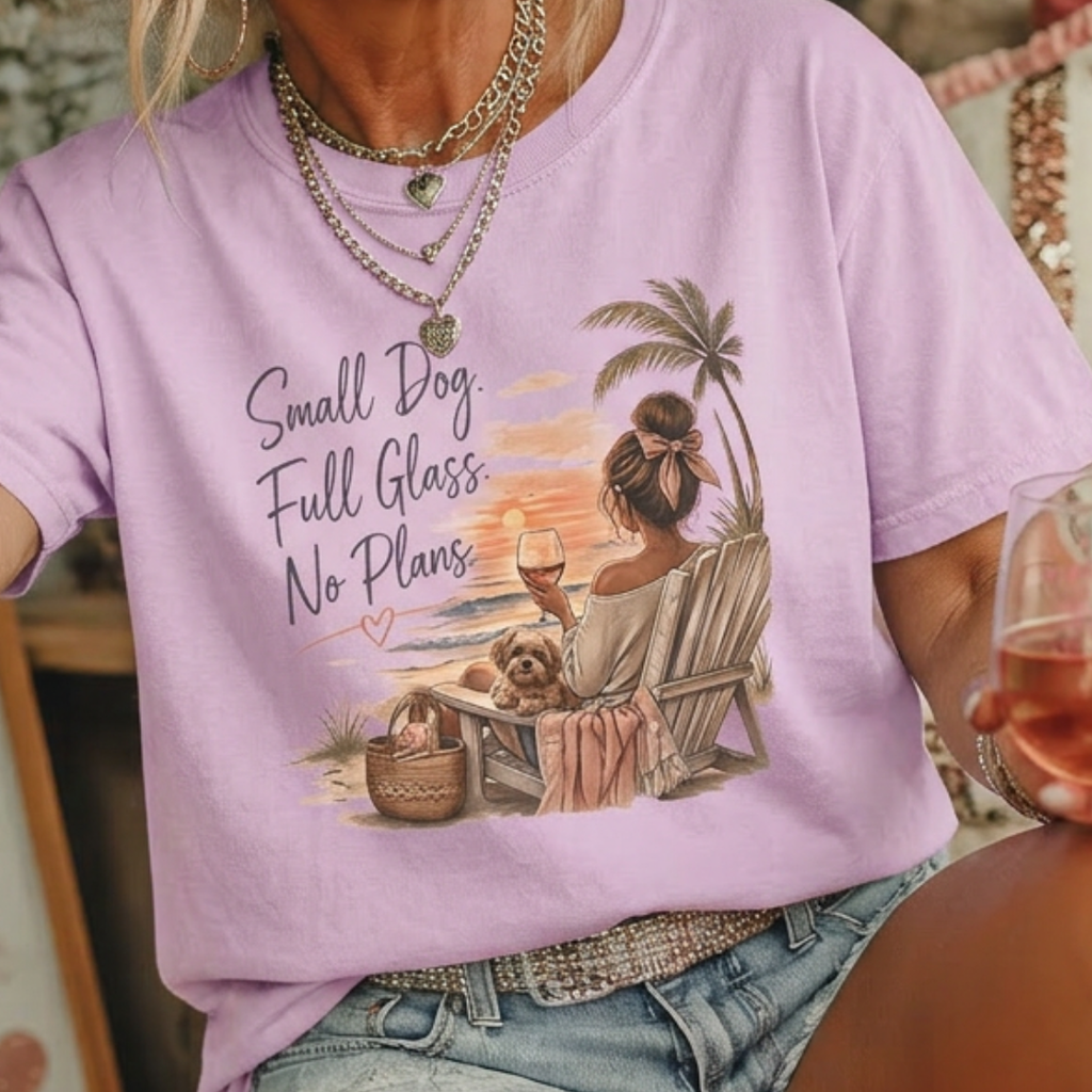 Small Dog, Full Glass T-Shirt