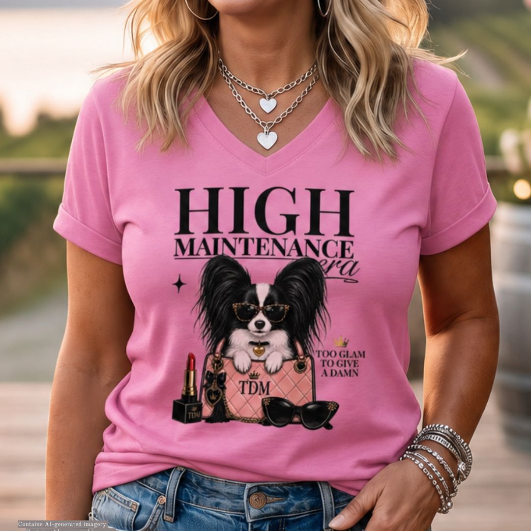 Papillon Black/White | High Maintenance Era V-Neck