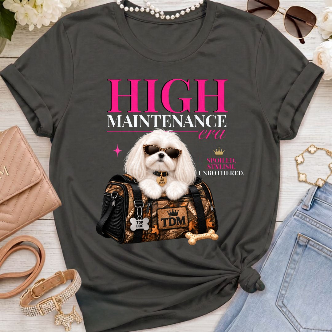 Maltese Long Ears | High Maintenance Camo T-Shirt - Black