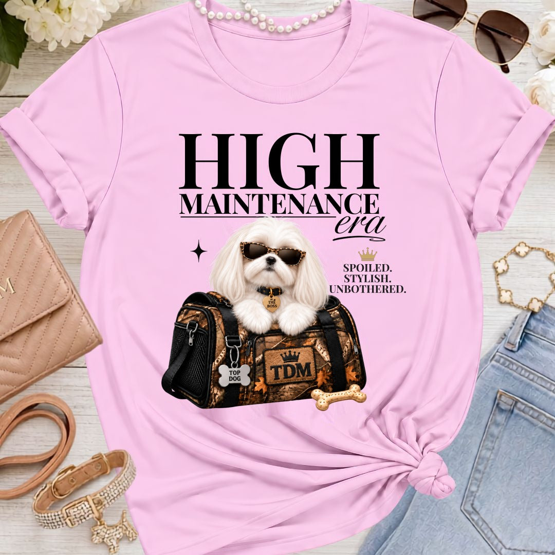 Maltese Long Ears | High Maintenance Camo T-Shirt - Lilac