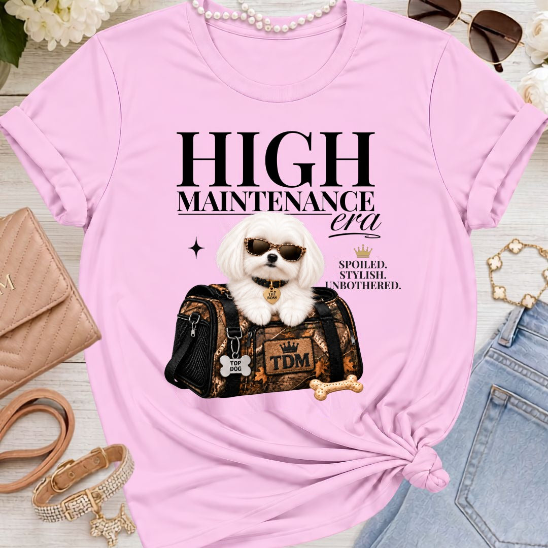 Maltese Mid Length | High Maintenance Camo T-Shirt - Lilac