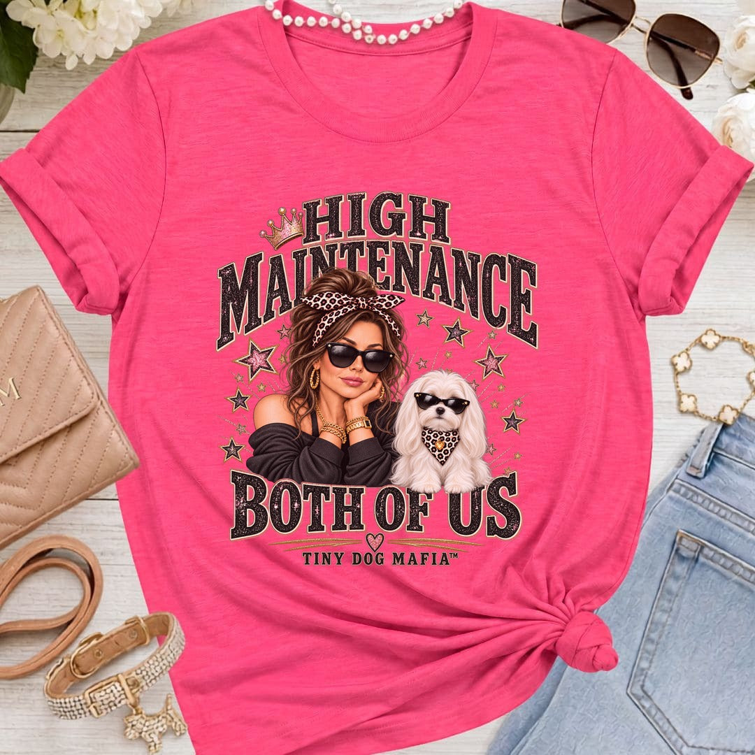 Maltese Long Ears - High Maintenance Both of Us - Brunette - Fuchsia