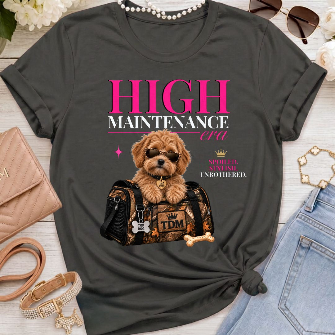 Mini Labradoodle | High Maintenance Camo T-Shirt - Black