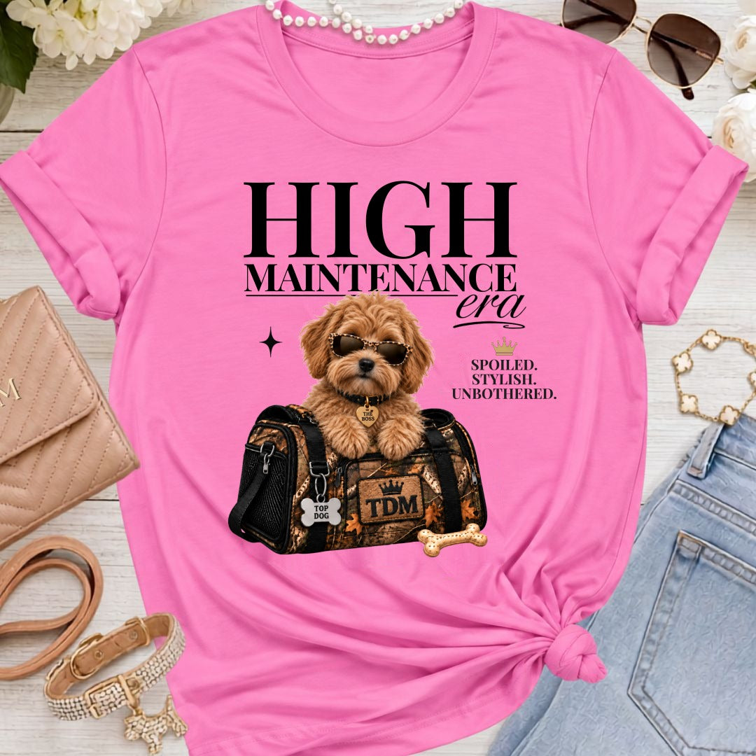 Mini Labradoodle | High Maintenance Camo T-Shirt - Charity Pink