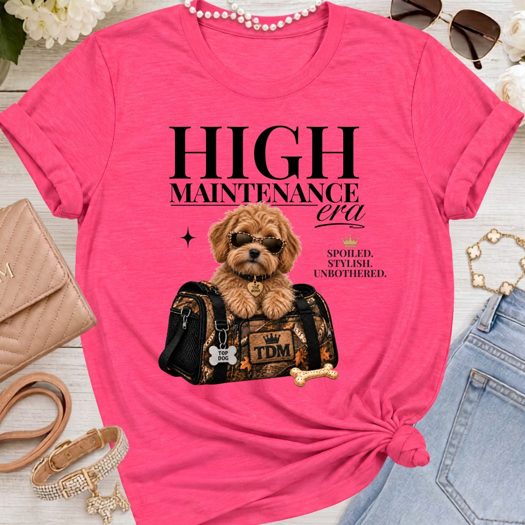 Mini Labradoodle | High Maintenance Camo T-Shirt - Fuchsia
