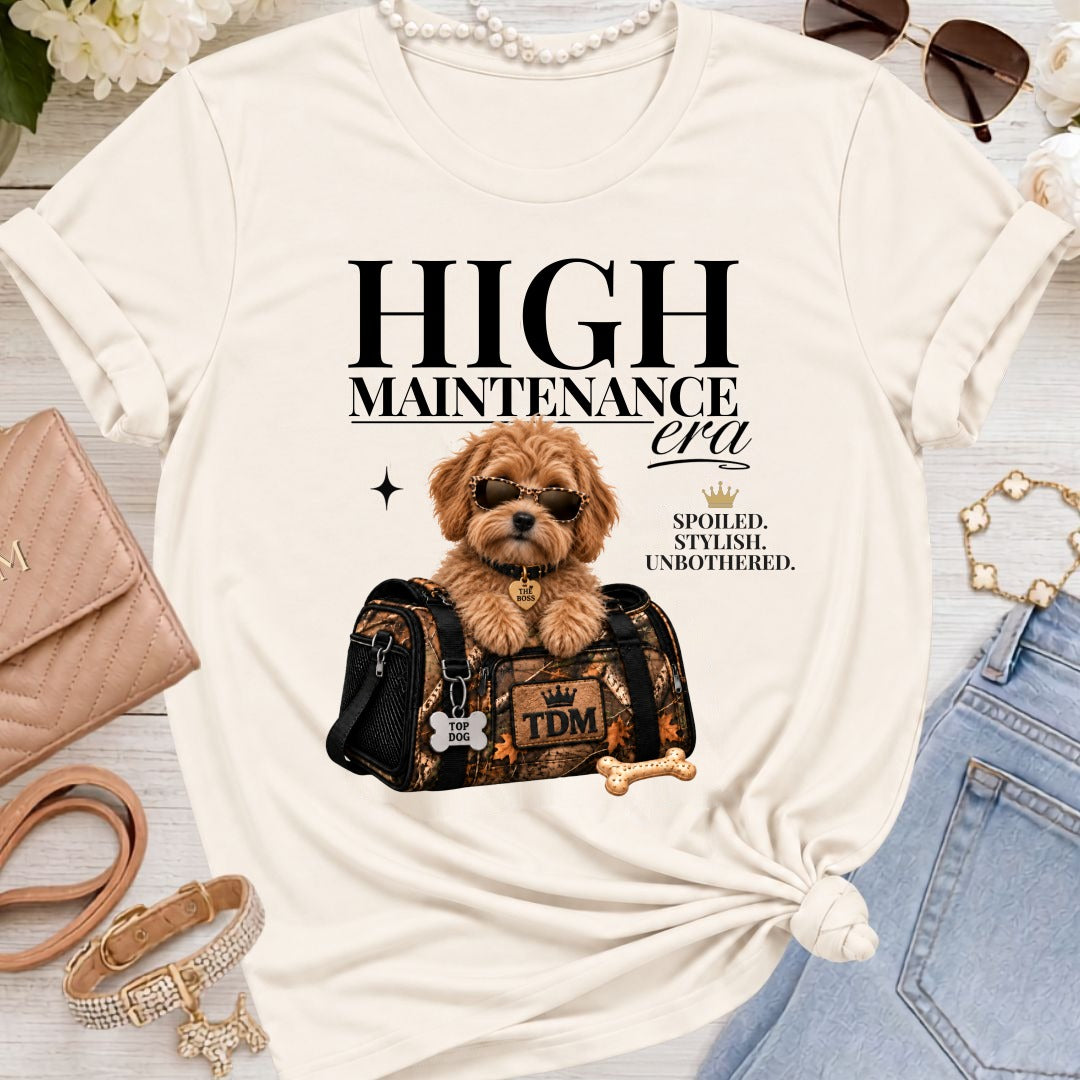 Mini Labradoodle | High Maintenance Camo T-Shirt - Natural