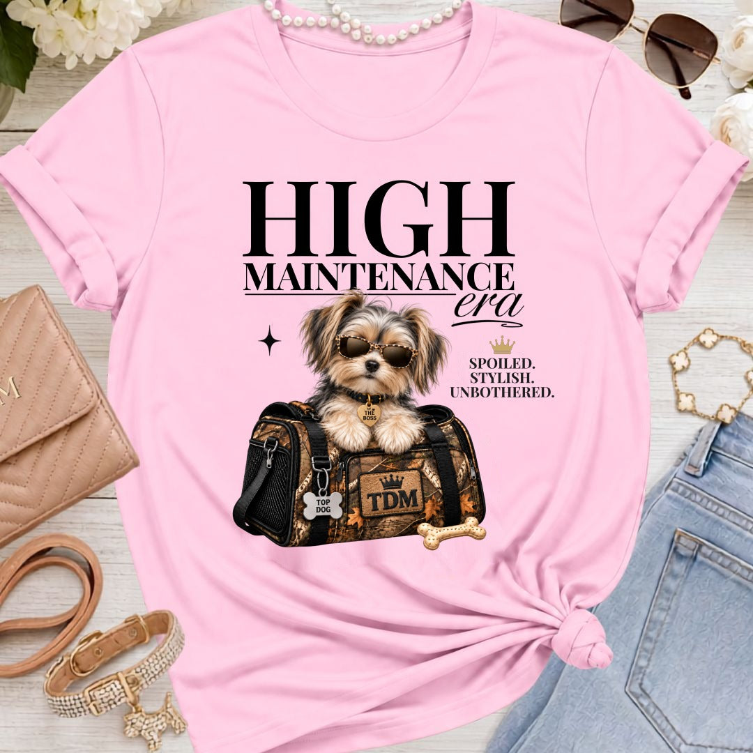 Morkie | High Maintenance Camo T-Shirt - Pink