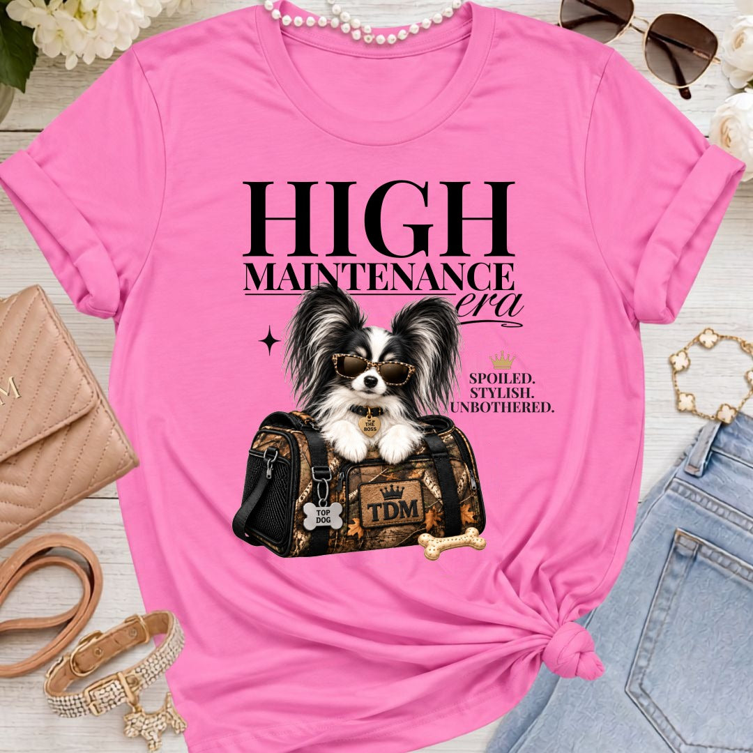 Papillon Black/White | High Maintenance Camo T-Shirt - Charity Pink