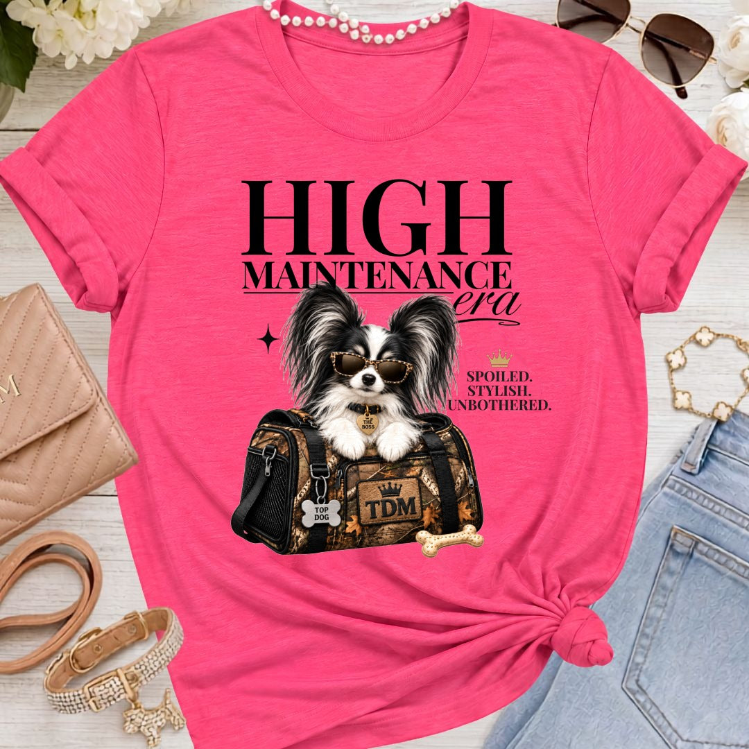 Papillon Black/White | High Maintenance Camo T-Shirt - Fuchsia