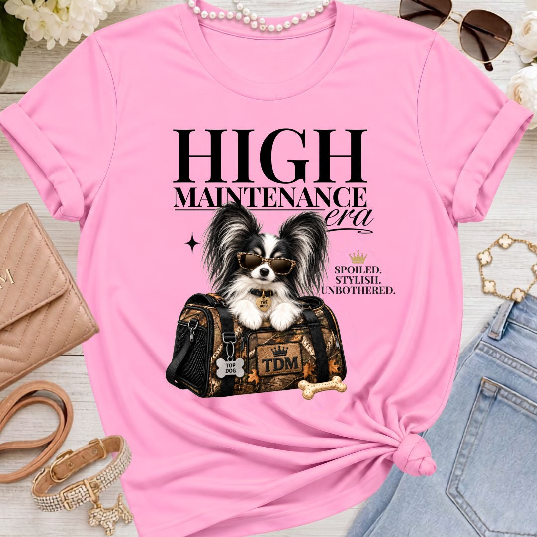 Papillon Black/White | High Maintenance Camo T-Shirt - Heather Bubble Gum