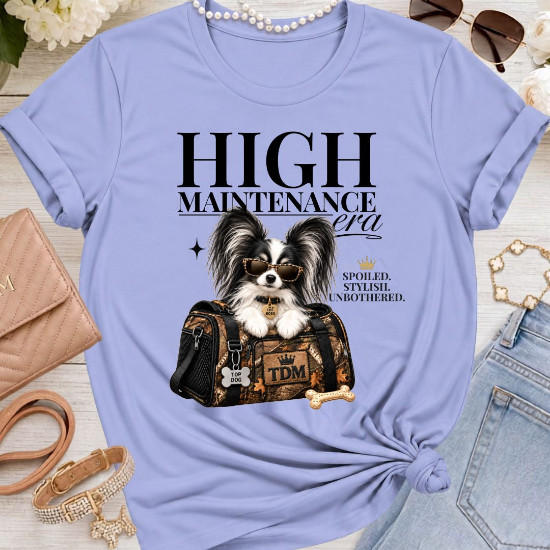 Papillon Black/White | High Maintenance Camo T-Shirt - Lavender Blue