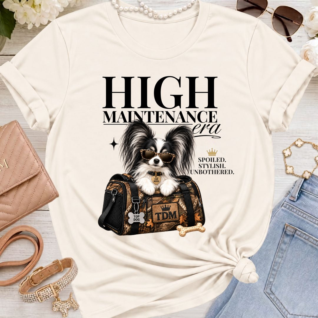 Papillon Black/White | High Maintenance Camo T-Shirt - Natural