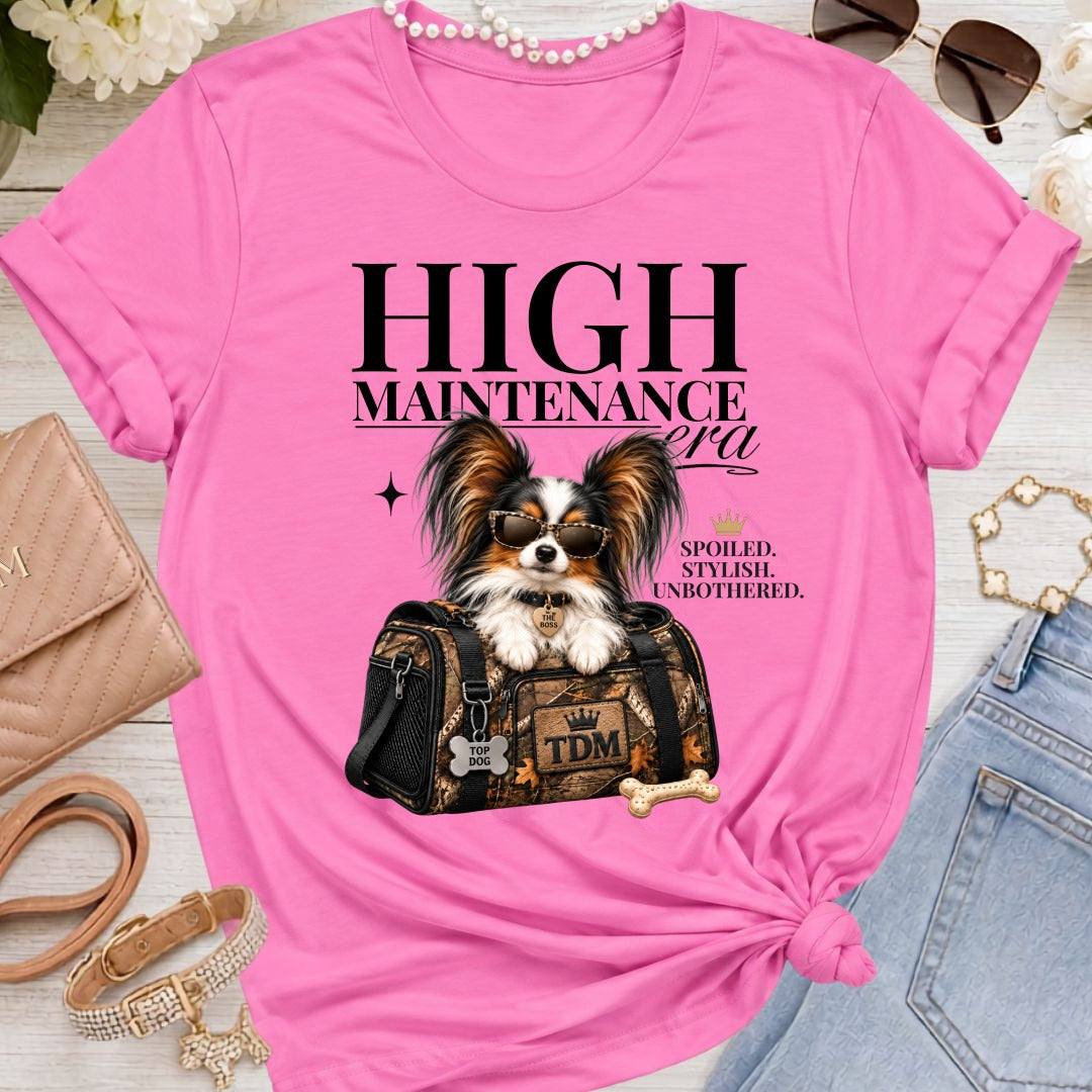 Papillon Red/White | High Maintenance Camo T-Shirt - Charity Pink
