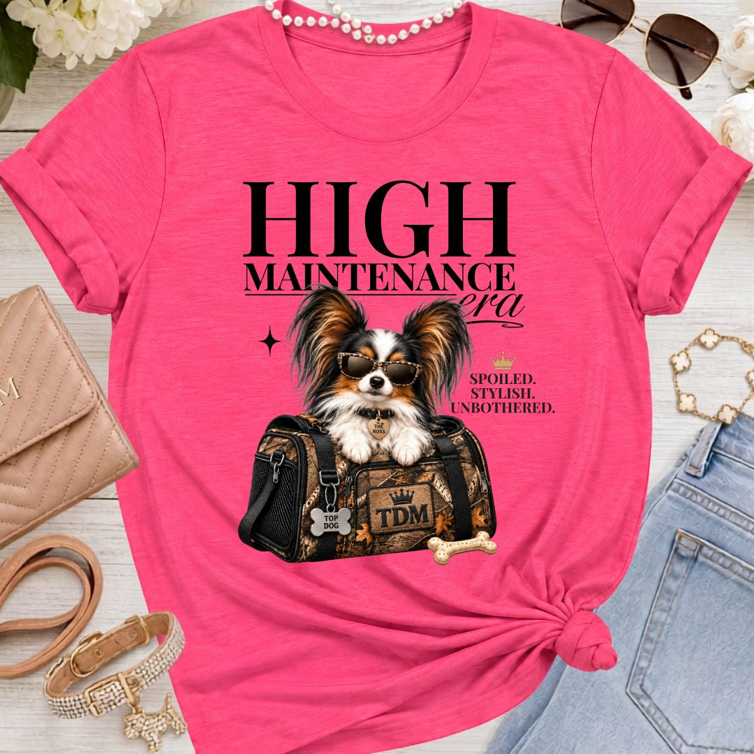 Papillon Red/White | High Maintenance Camo T-Shirt - Fuchsia