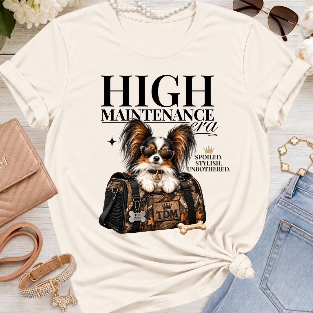 Papillon Red/White | High Maintenance Camo T-Shirt - Natural