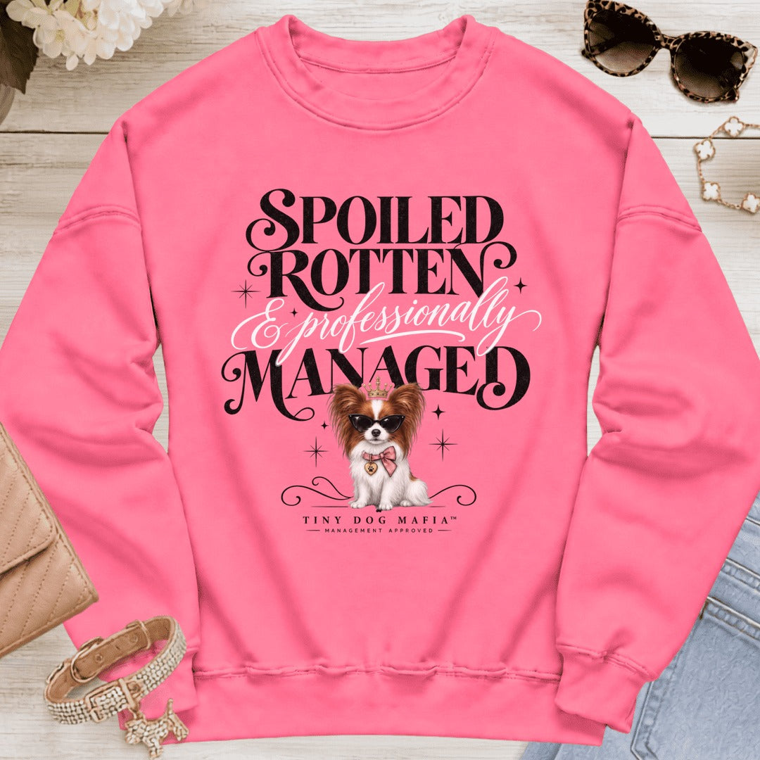 Papillon Red White - Spoiled & Managed - Safety Pink