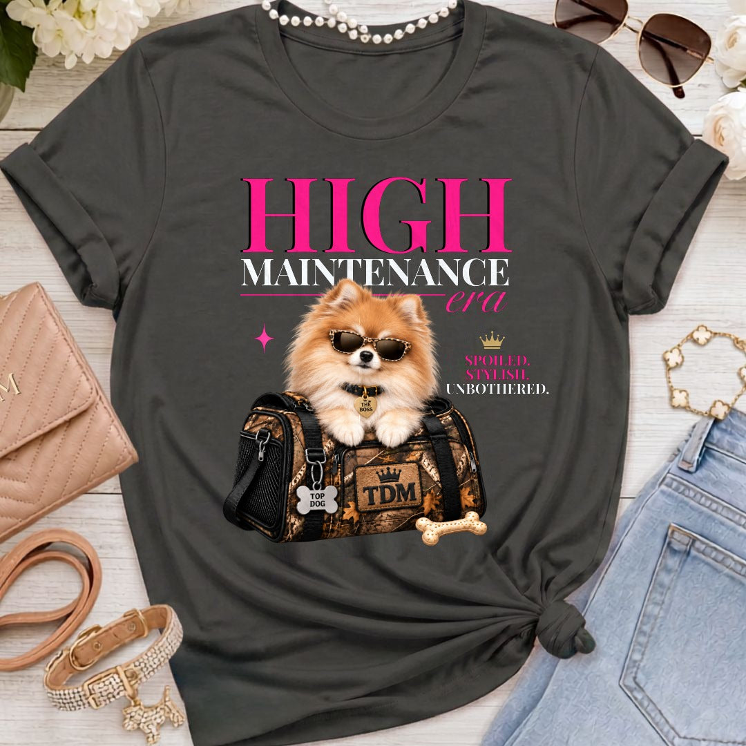 Pomeranian | High Maintenance Camo T-Shirt - Black