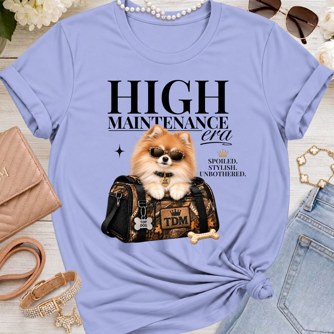 Pomeranian | High Maintenance Camo T-Shirt - Lavender Blue