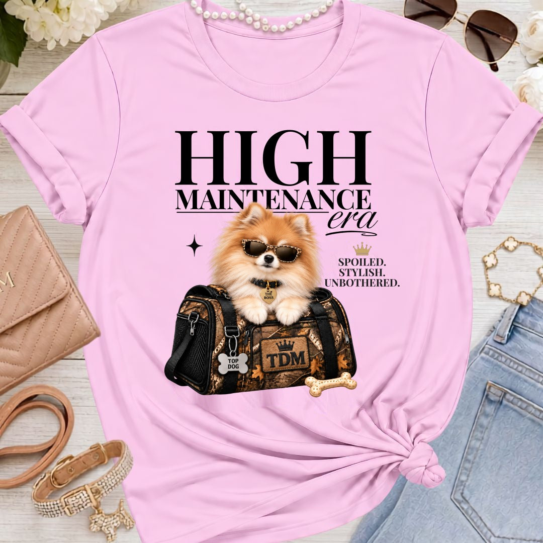 Pomeranian | High Maintenance Camo T-Shirt - Lilac