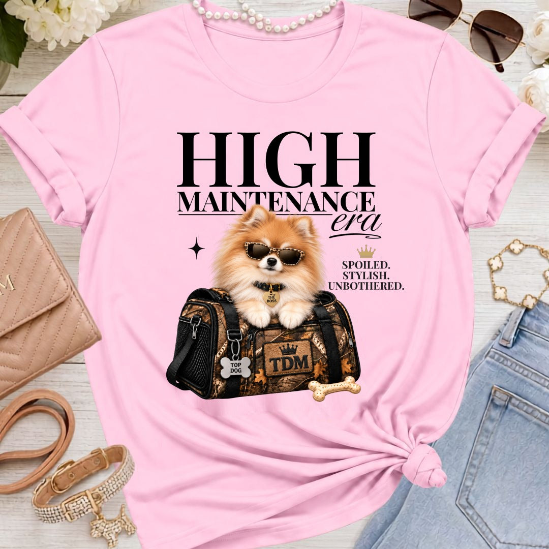 Pomeranian | High Maintenance Camo T-Shirt - Pink