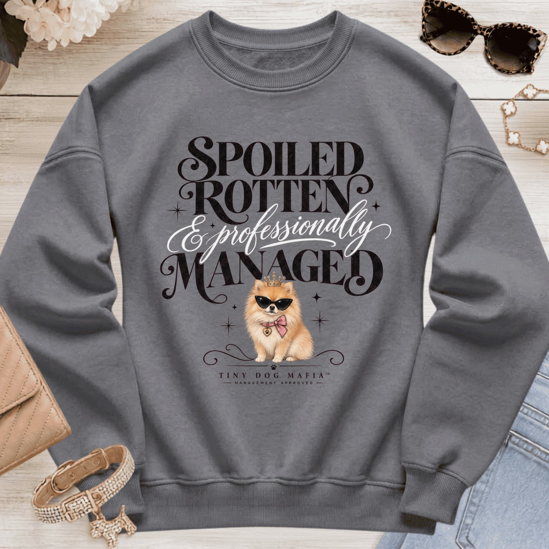 Pomeranian - Spoiled & Managed - Graphite Heather