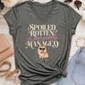 Pomeranian - Spoiled & Managed Vneck - Graphite Heather