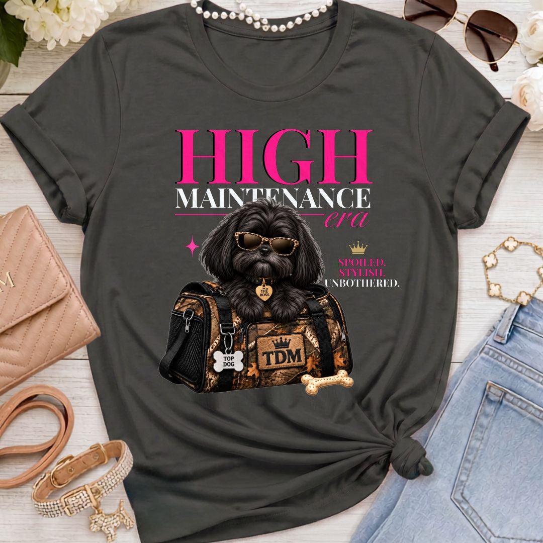 Shih Tzu Black | High Maintenance Camo T-Shirt - Black