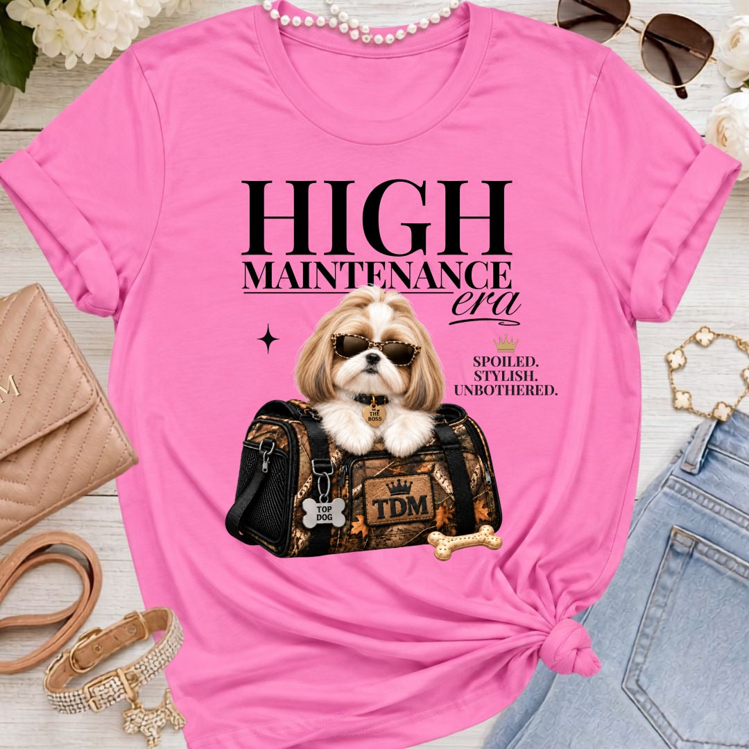 Shih Tzu Golden | High Maintenance Camo T-Shirt - Charity Pink