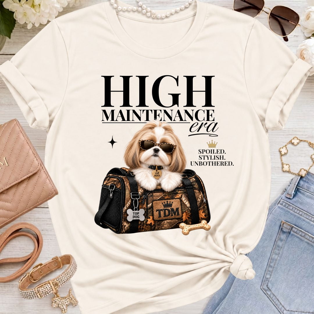 Shih Tzu Golden | High Maintenance Camo T-Shirt - Natural