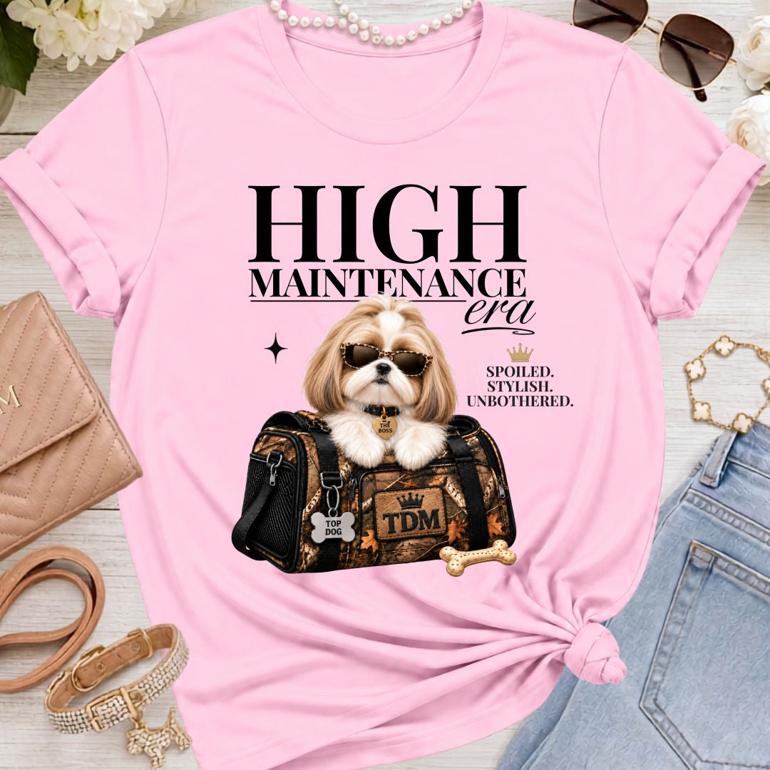 Shih Tzu Golden | High Maintenance Camo T-Shirt - Pink