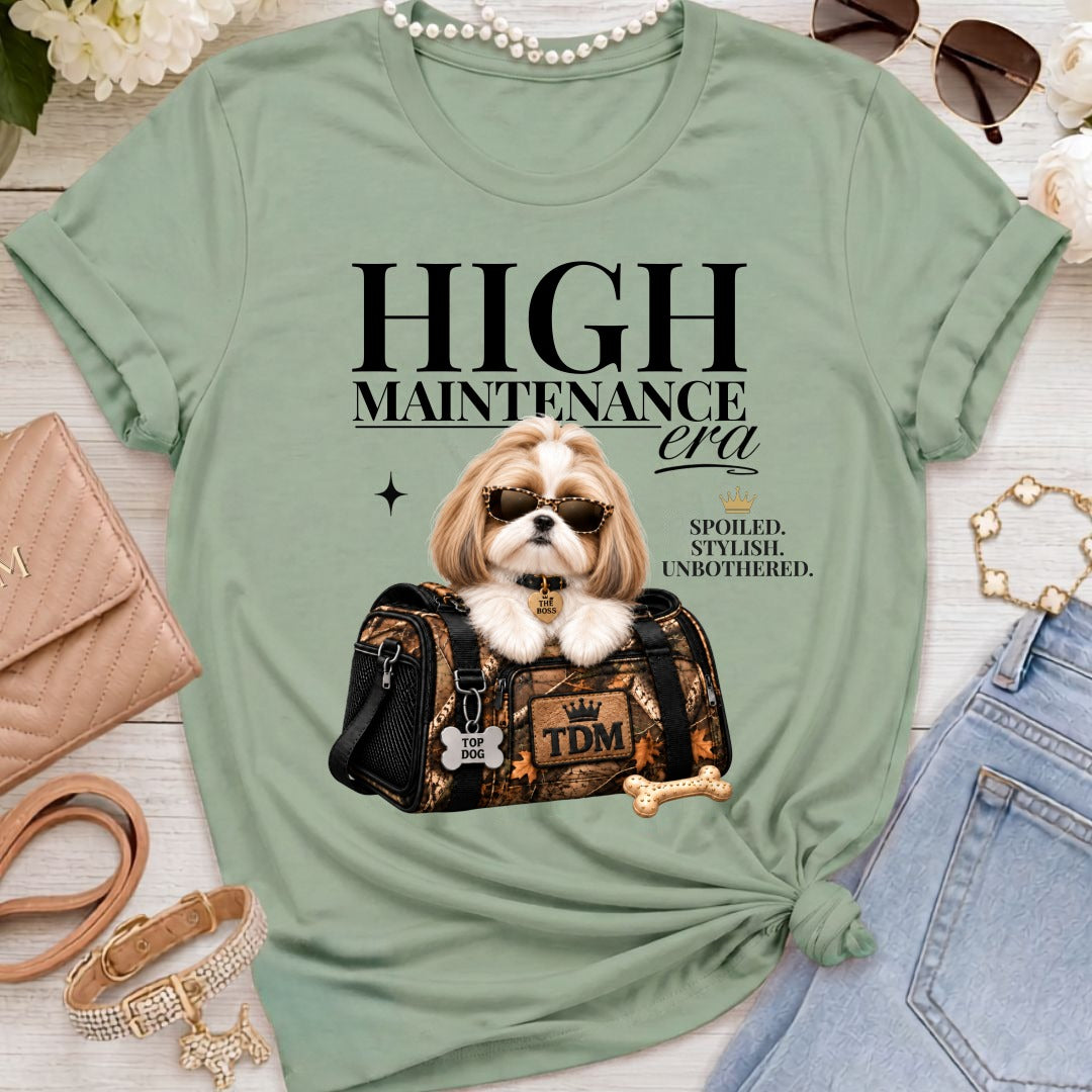 Shih Tzu Golden | High Maintenance Camo T-Shirt - Sage