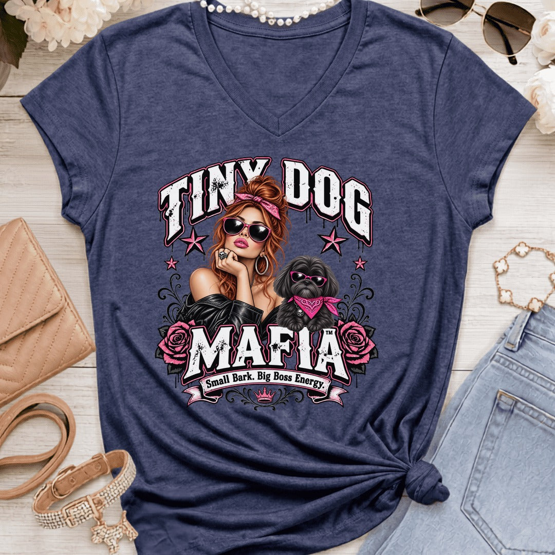 Shih Tzu Black - Redhead - Glam Boss Redhead - Heather Navy