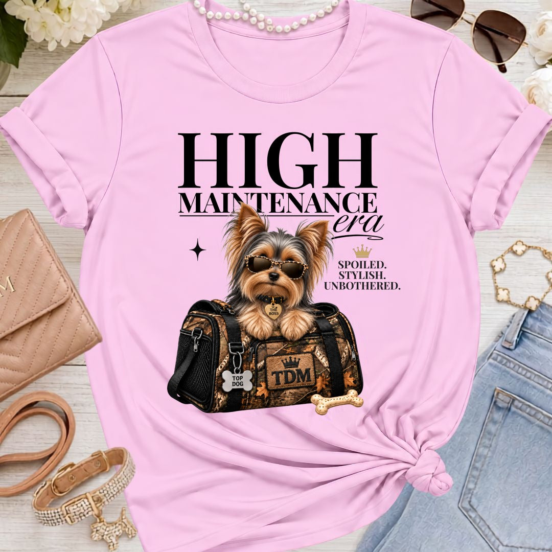 Yorkie | High Maintenance Camo T-Shirt - Lilac