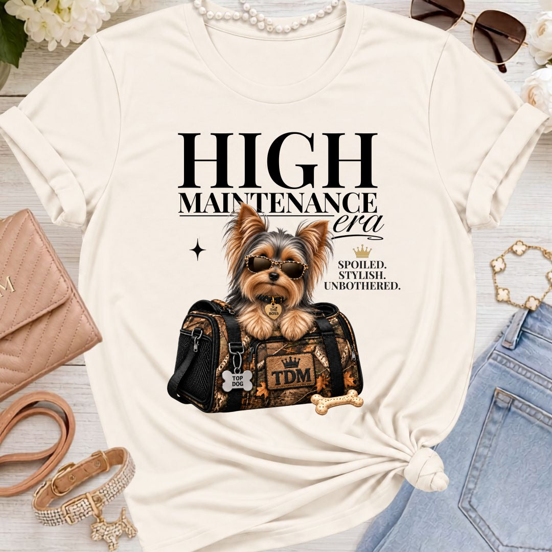 Yorkie | High Maintenance Camo T-Shirt - Natural