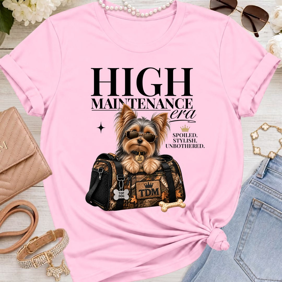 Yorkie | High Maintenance Camo T-Shirt - Pink