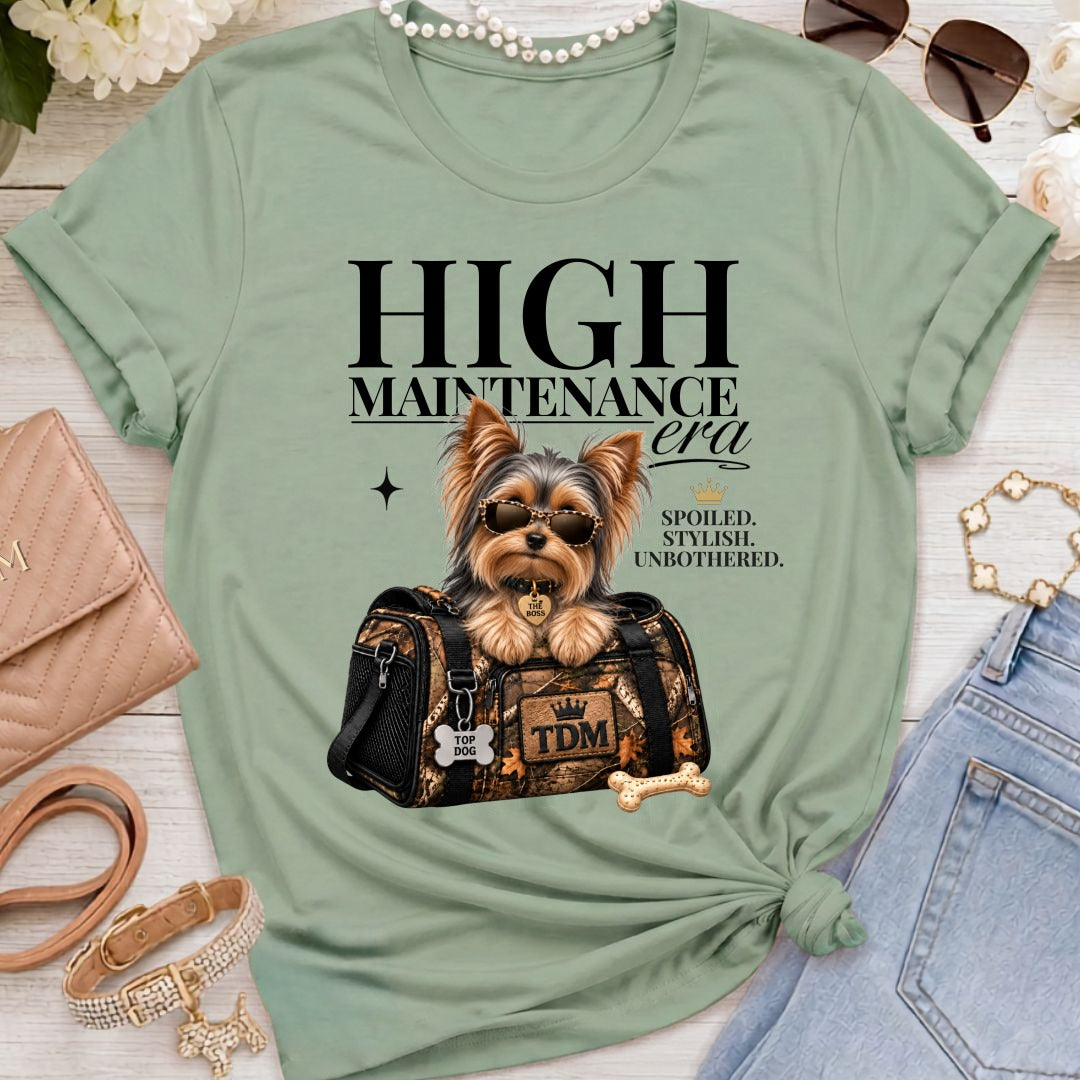 Yorkie | High Maintenance Camo T-Shirt - Sage