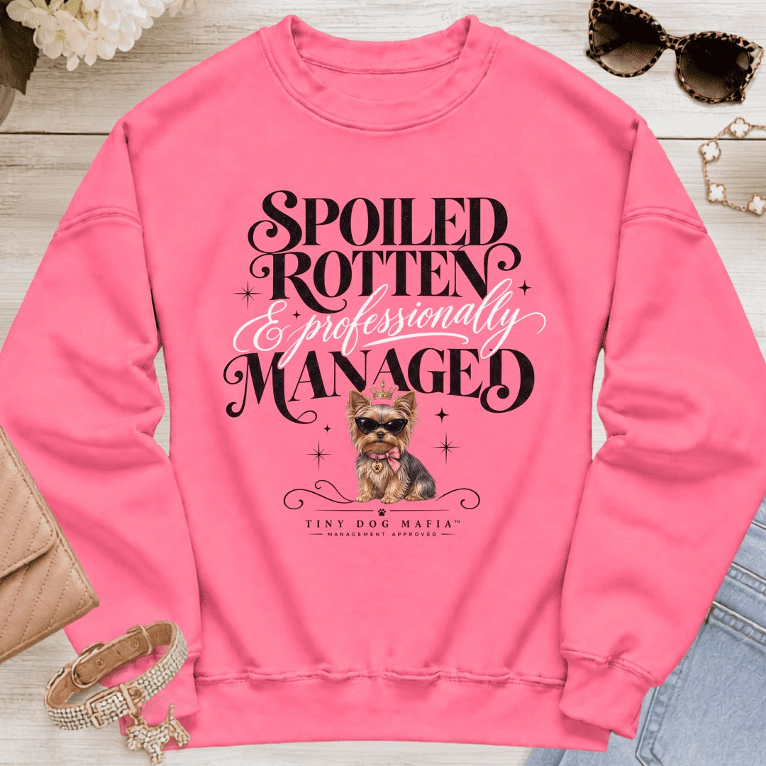 Yorkie - Spoiled & Managed - Safety Pink
