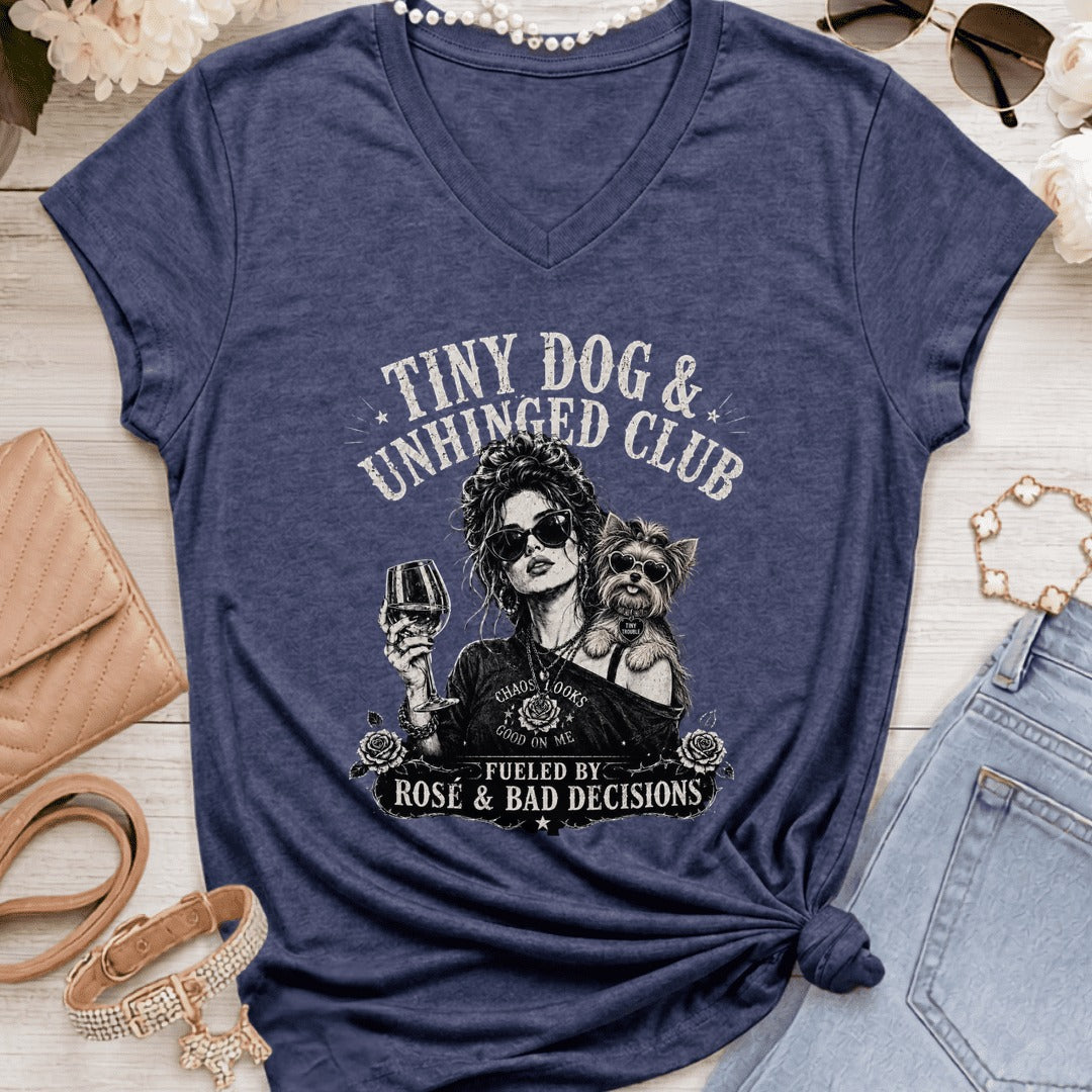 Yorkie - Tiny Dog Unhinged - Heather Navy
