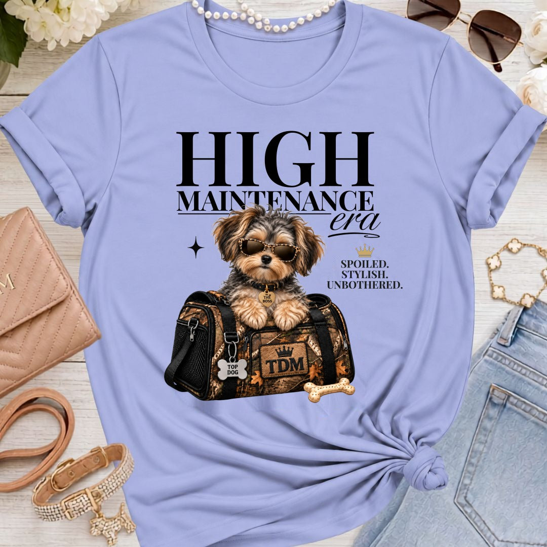 Yorkiepoo | High Maintenance Camo T-Shirt - Lavender Blue