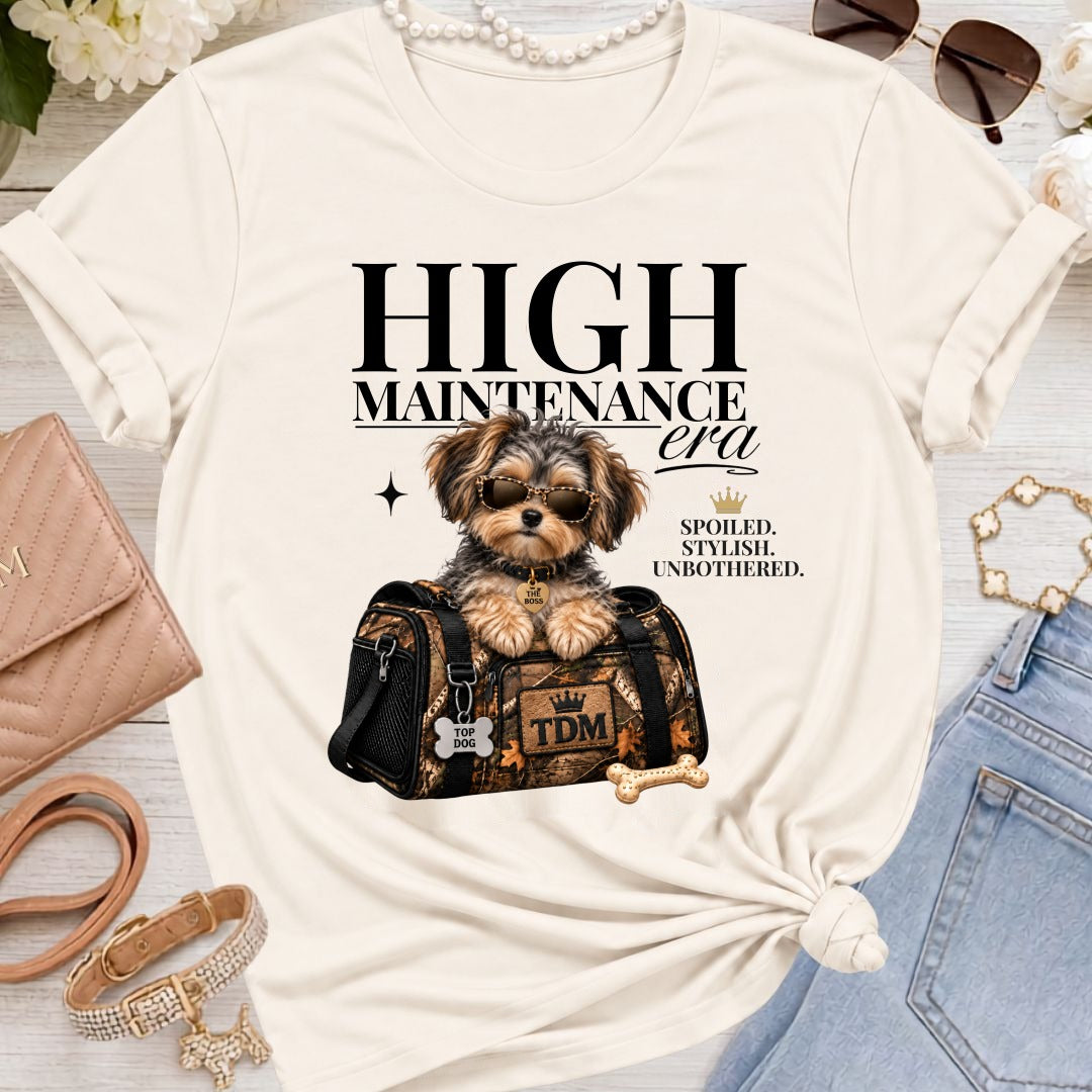 Yorkiepoo | High Maintenance Camo T-Shirt - Natural